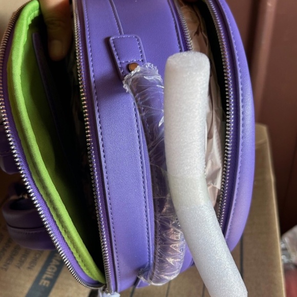 Lively Ghosts Pumpkin Beetle Juice Jack O Lantern Purple Green Backpack - Picture 5 of 8